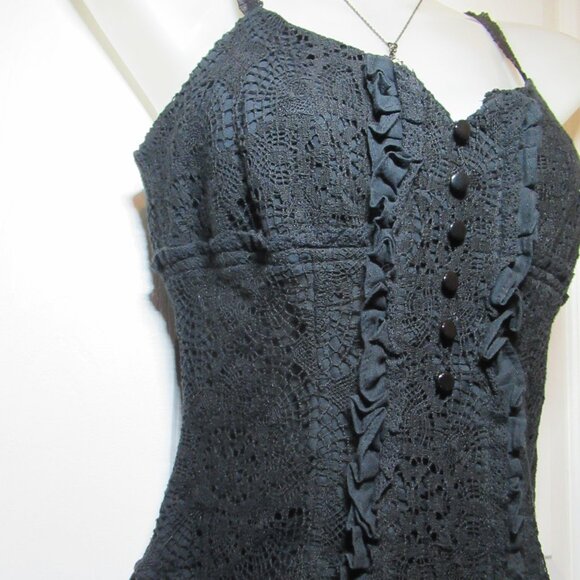 Blacklist Lip Service Lace Crochet Corset Lacing Witchy Goth Rare Top Bustier - Picture 5 of 16